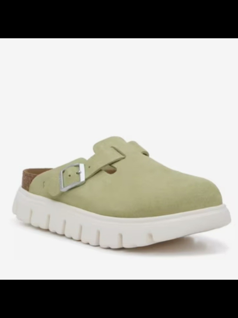Birkenstock Papillio Boston Suede Chunky Platform Clogs Women's Lime size 6/6.5